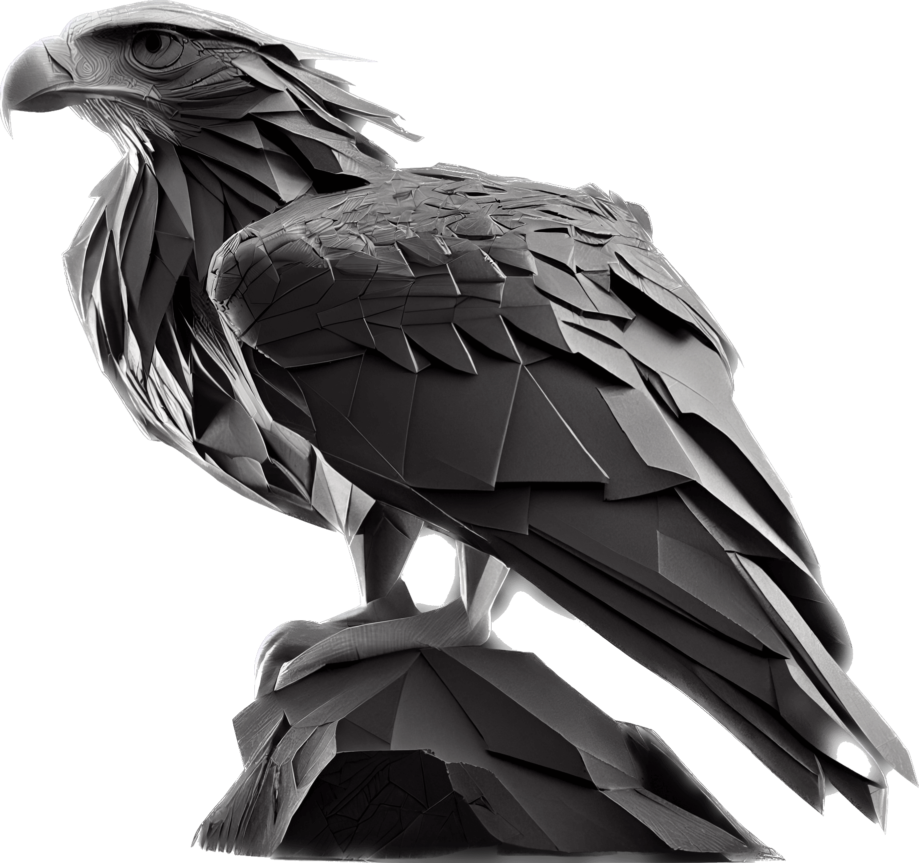 Stylized bird of prey illustration used for the Deliver step